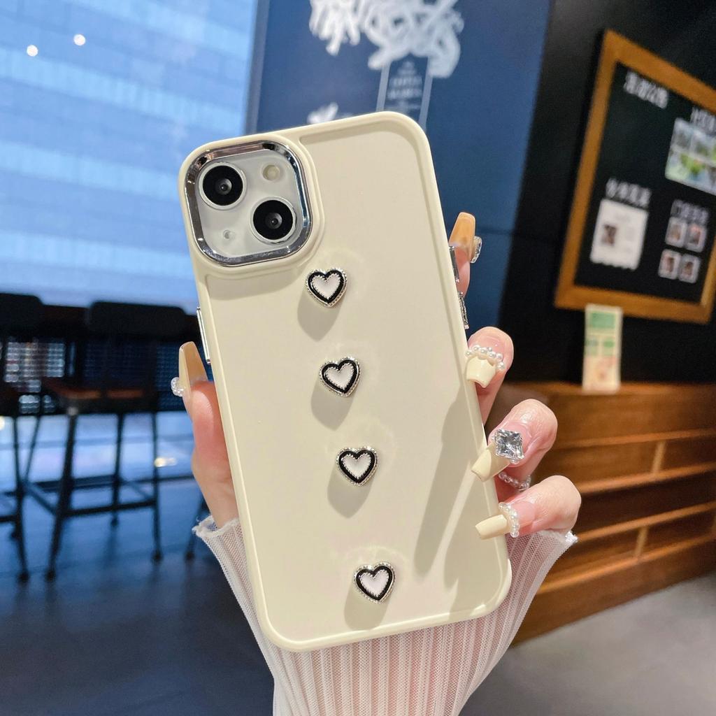 Suitable for Apple 14PROMAX Metal Photo Frame Love Solid Color TPU Mobile Phone Case IPhone 16 15 Mobile Phone