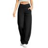 Womens High-Waist Cross-Back Wide Leg Yoga Pants With Pockets Soft Stretch Casual Trousers Gym Workout Daily Wear