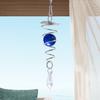 Gazing Ball Spiral Tail Kinetic Wind Spinner Stabilizer Glass Pointed Crystal Sun Catcher Garden Hanging Decor with Swivel Hook