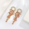 Minimalist Vintage Tassel Flower Drop Earrings Fashionable Elegant Dangle Earrings For Women Evening Party Jewelry