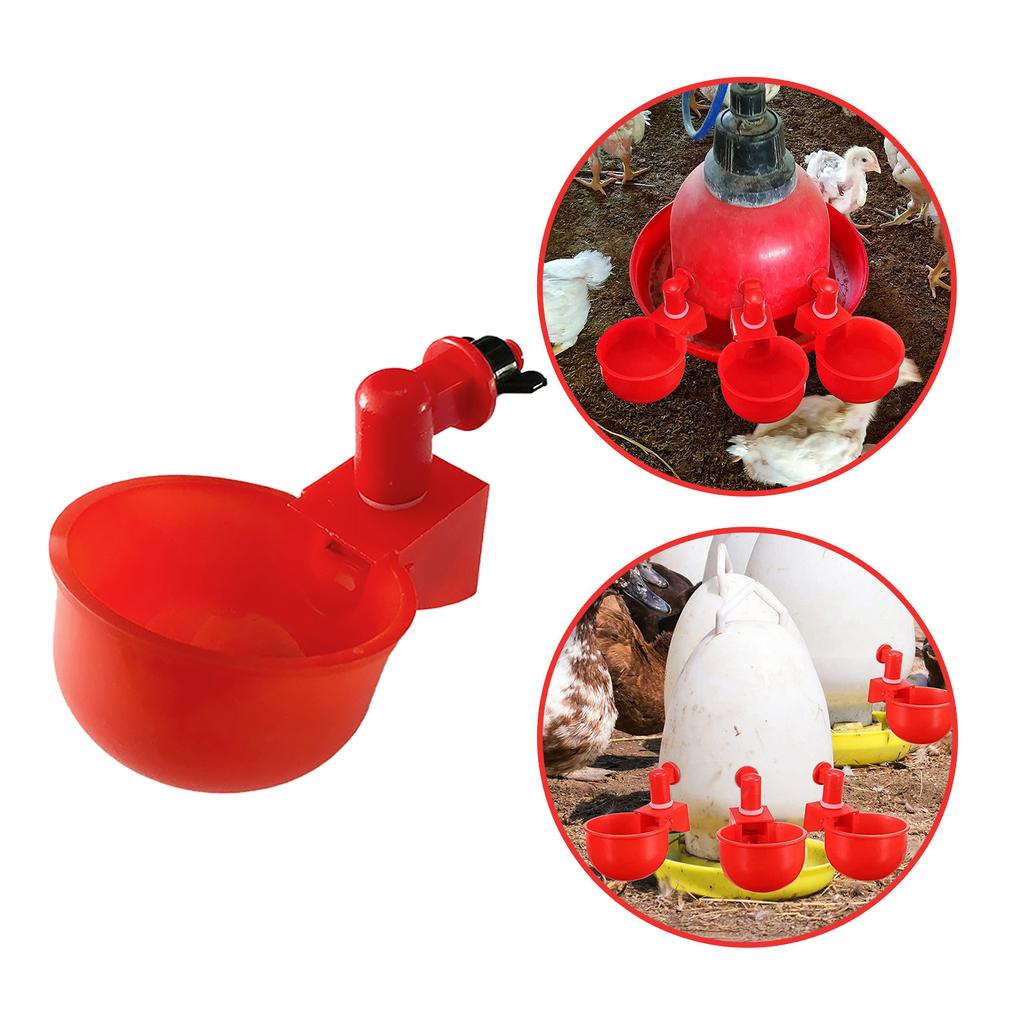 60PC Chicken Drinking Cup Automatic Drinker Chicken Feeder Poultry Waterer Drinking Water Feeder for Chicks Duck Goose Quail