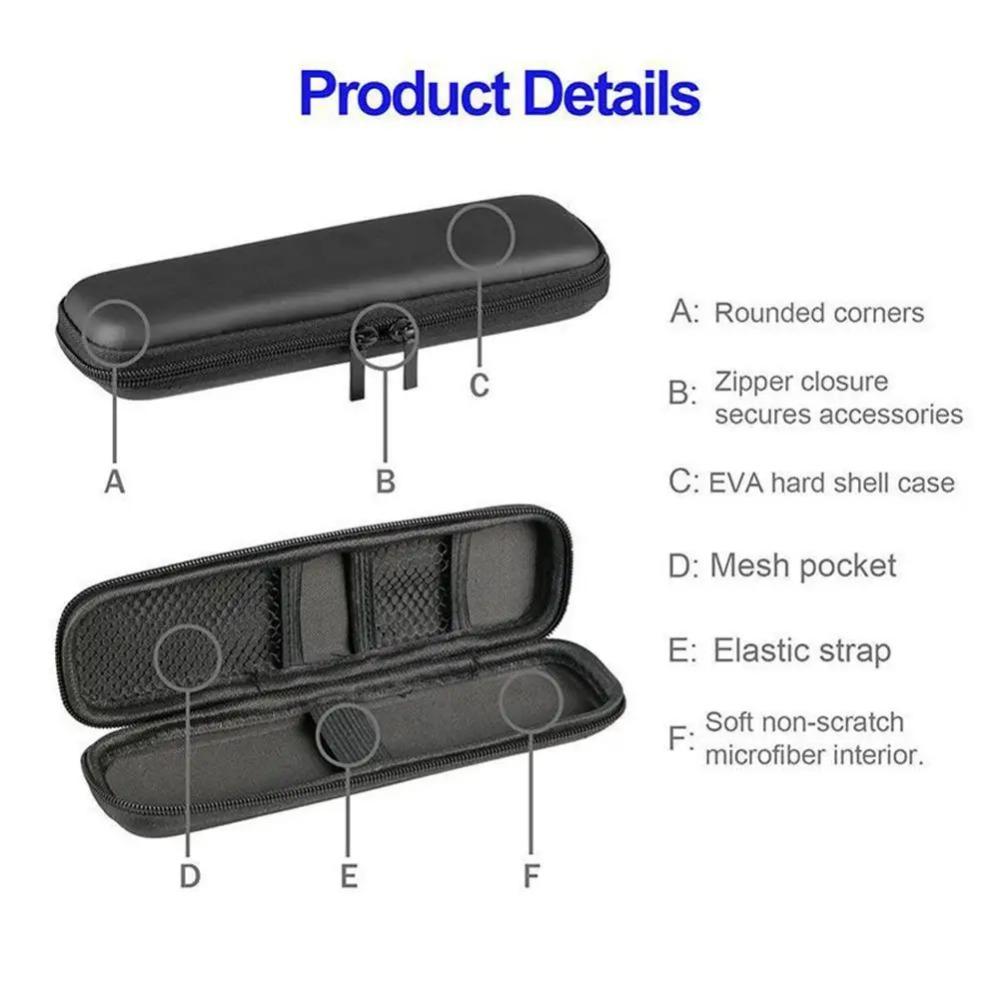 New Office Students Black EVA Hard Shell Stylus Pens Pouch Earphone Mesh Storage Organizer Pencil Zipper Case School Supplies