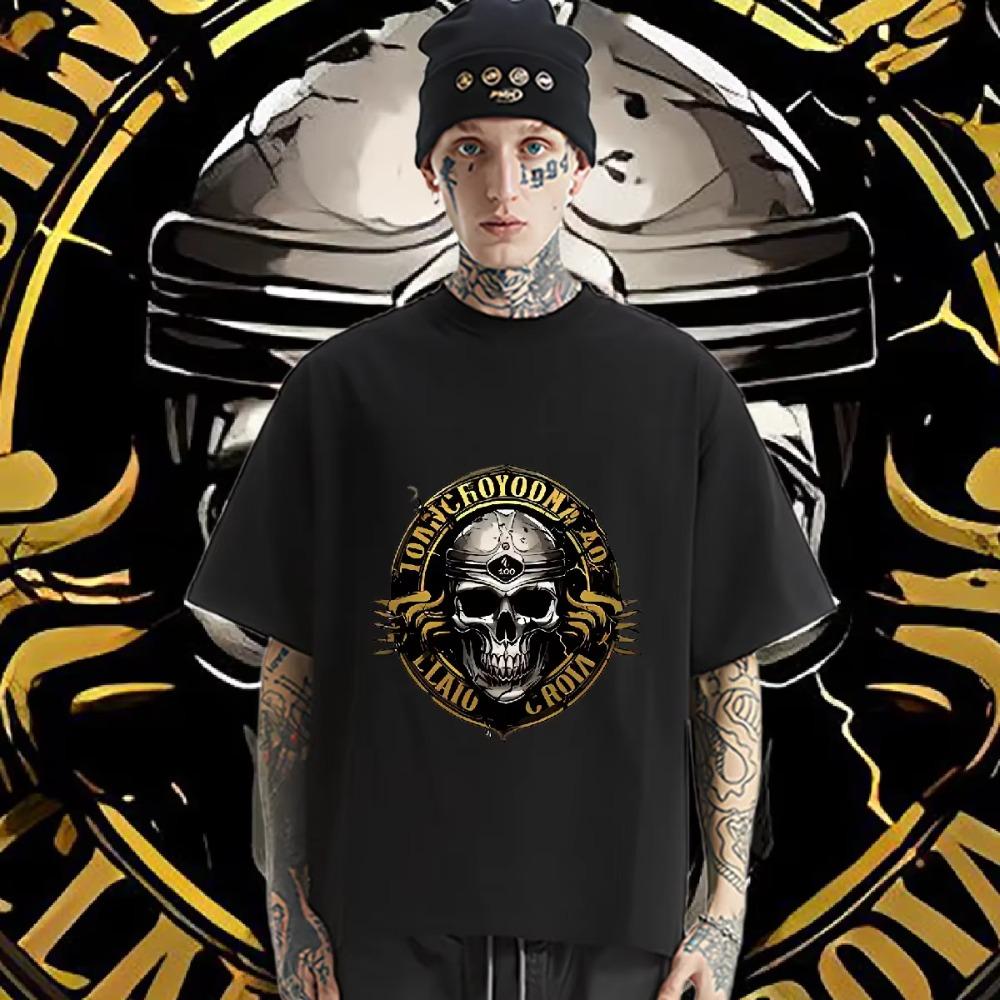 Toppar Lös Oversized Rundhals T-shirt Amerikansk Retro Herr Dam T-shirt Klassisk Kreativ Casual T-shirt Bekväm Rapper T-shirt