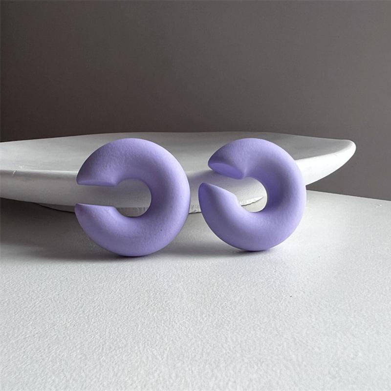 1Pair Sweet Cool Candy Ear Clip For Women Texture Colorful No Pierced Ear Cuff Female Party Daily Jewelry