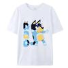 Mama und Papa Damen Herren T-Shirt Neu Süßes Oberteil Sommer Familien Set Animation Schwarzweiß T-Shirt Familienkleidung Geschenk