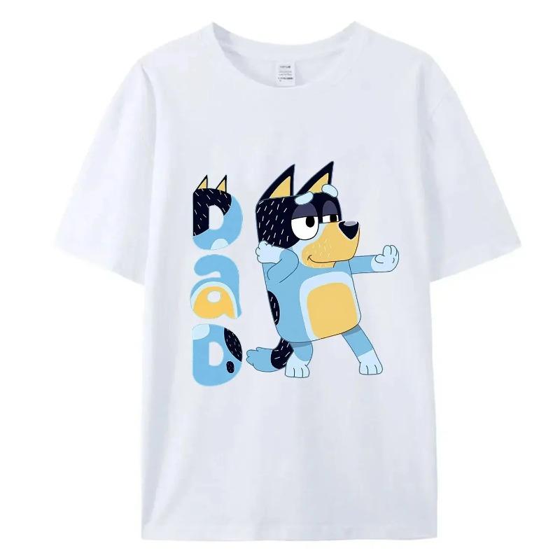 Mama und Papa Damen Herren T-Shirt Neu Süßes Oberteil Sommer Familien Set Animation Schwarzweiß T-Shirt Familienkleidung Geschenk