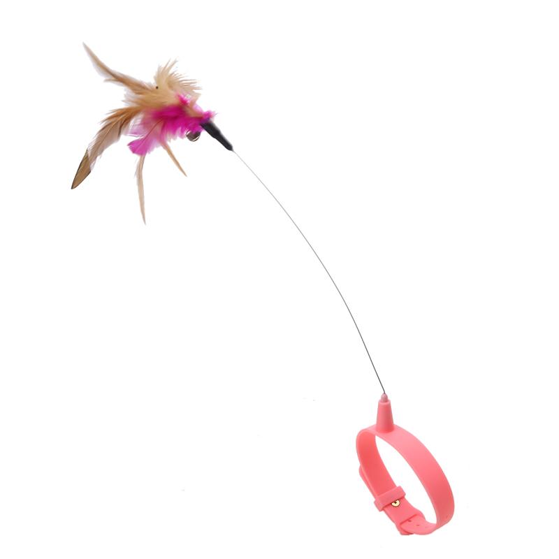 

Интерактивные игрушки для кошек Забавная палочка-дразнилка для кошек Ошейник для котят Играющая палочка-дразнилка Игрушки для обучения кошек Товары розовый