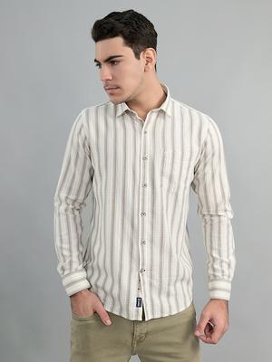 Mens Regular Fit Stripes Full Sleeve Shirt