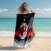 proof beach towel with Associazione Calcio Milan pattern - soft,absorbent,quick-drying,machine washable - perfect for swimming,camping,bathing