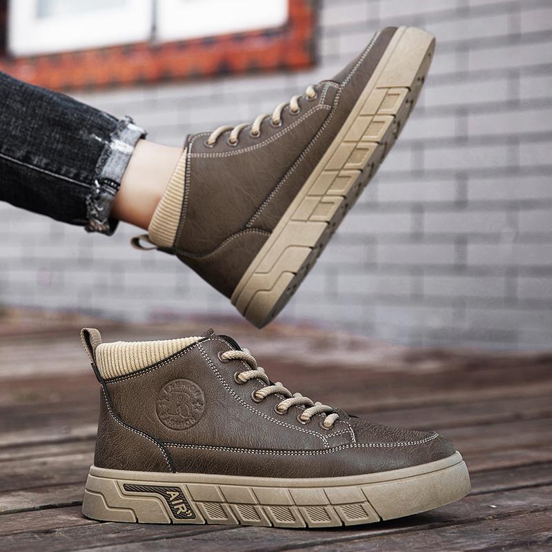 Ny mote Høst Og Vinter Høytopp for menn Martin Boots Studenter Mann Gutter Trending Soft Sole Arbeidssko Arbeidsbeskyttelse Martin Sneakers