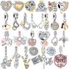 New 925 Silver Bead Golden Heart-Shaped Lock Birthday Candle Charm Fit Bracelet DIY Women Jewelry