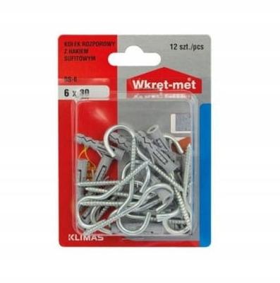 Expansion Plugs with Half-double Hook 6x30mm 12 Pcs