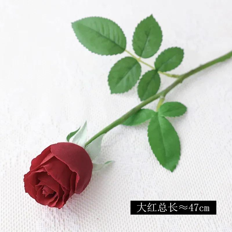 10 Pcs/lot Moisturizing Real Touch Roses Artificial Flowers Bridal Bouquet Rose Wedding Decor Home Party Valentine's Day Floral