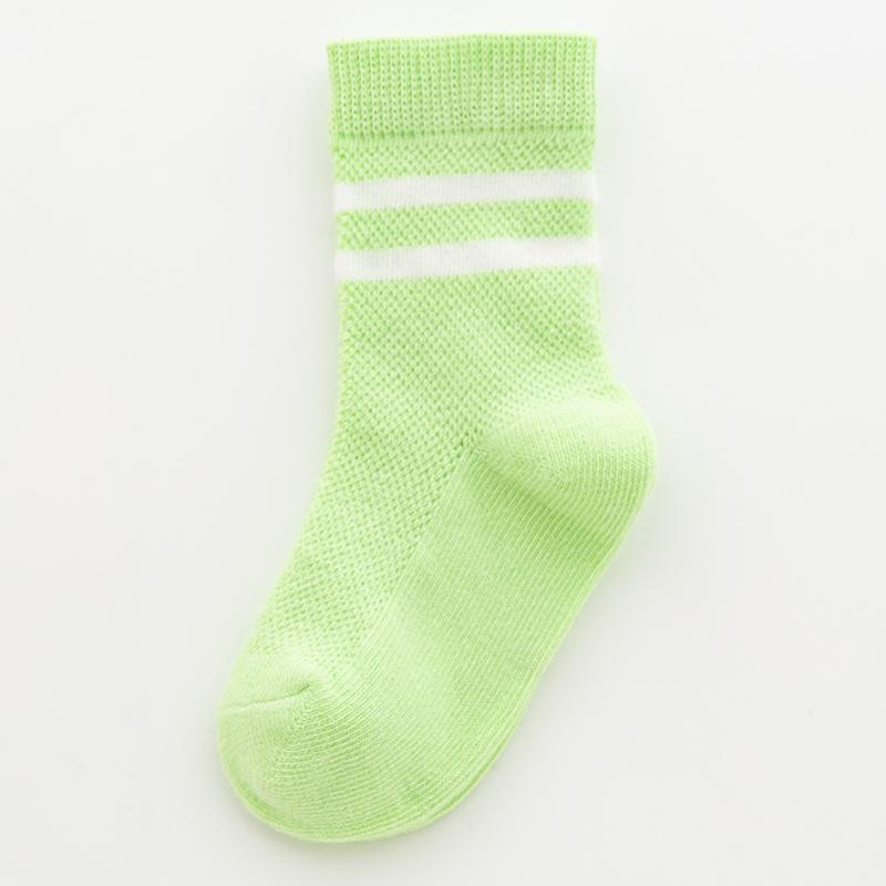 Jungen Socken Frühling Sommer Baby Kinder Socken Einfarbig Baumwolle Mädchen Jungen Mittelhohe Socken Kinder Streifen Sportsocken 1-8 Jahre