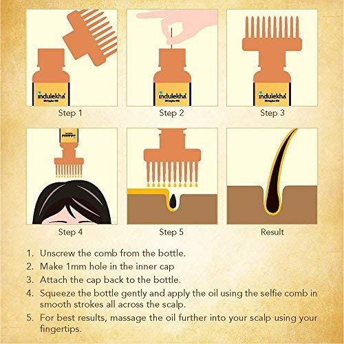 Indulekha Bringha Saç Yağı Selfie Şişesi 2'li Paket – Her Biri 100ml Kafa Derisi Beslenmesi ve Saç Dökülmesini Kontrol İçin