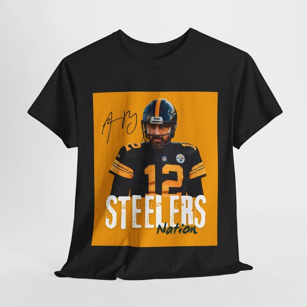 Pittsburg Steelers Aaron Rodgers Sports NFL Fan Unisex Heavy Cotton Tee Unisex T-Shirt L