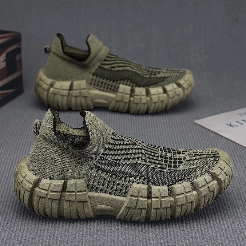 2025 summer new trendy breathable one-foot pedal Internet celebrity platform sneakers men's ins retro trendy shoes