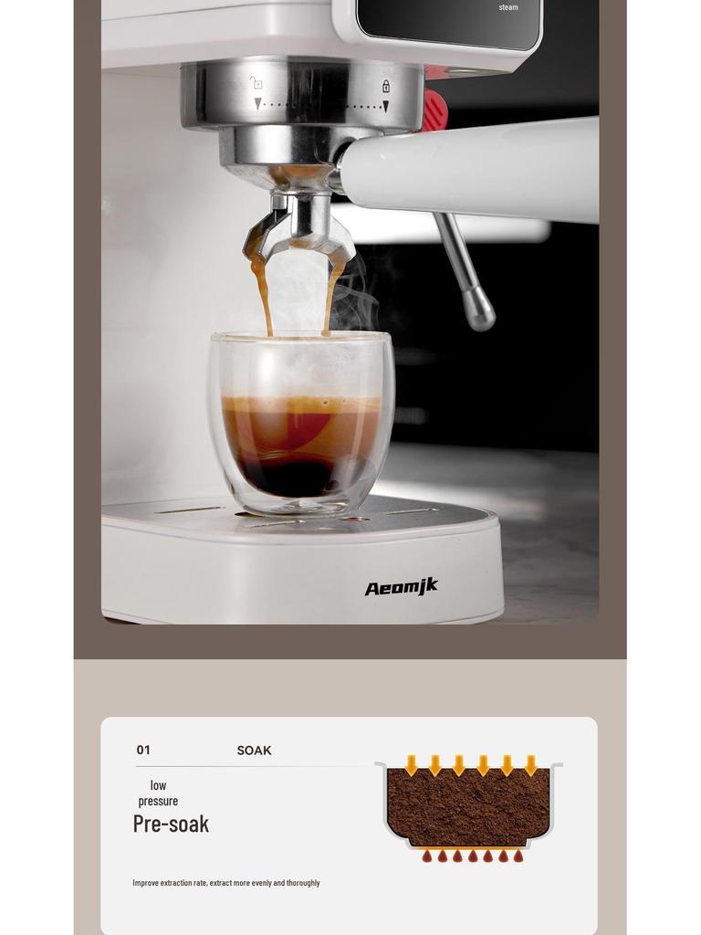 Compact Semi-Automatic Espresso Machine with Milk Frother for Hot & Cold Beverages