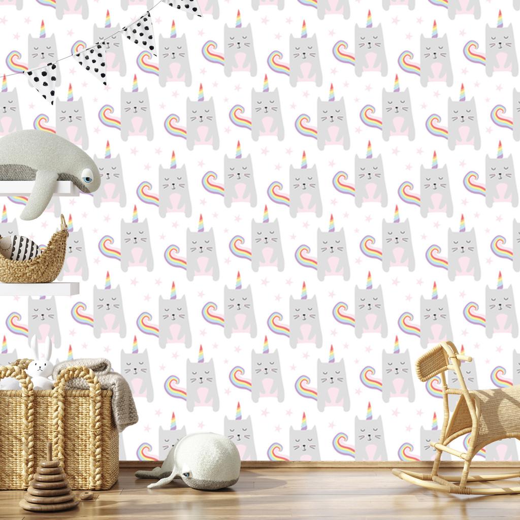Animals wallpaper kittens and stars for living room and bedroom 50x1000