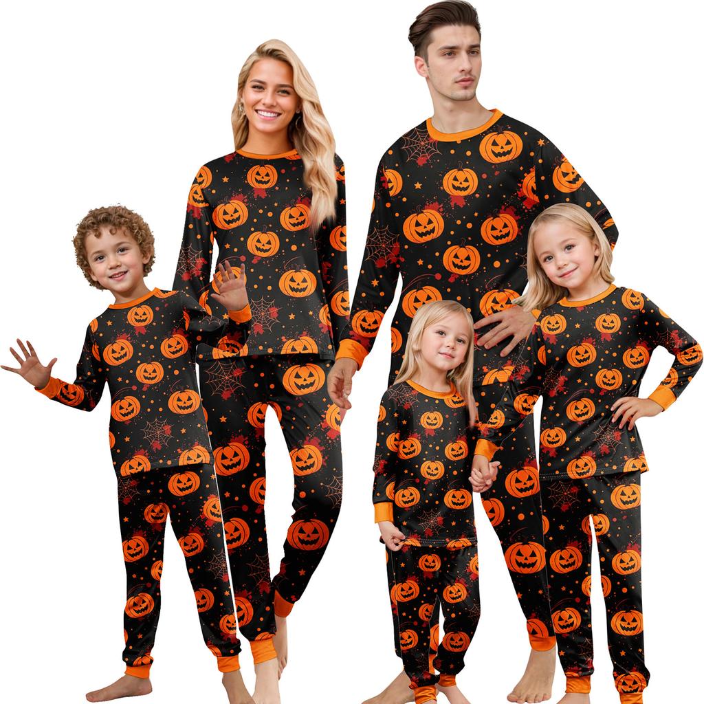 Matching Family Halloween Pajama Set Long Sleeve Top and Pants for Women and Kids