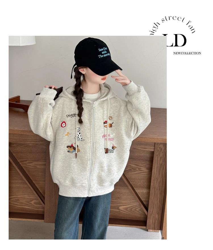 2025 Girls' Stylish Hooded Fleece-Lined Coat for Autumn/Winter