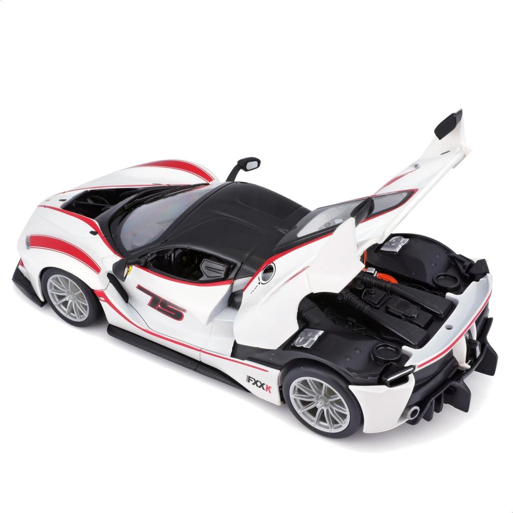 Bburago 1/24 Scale Ferrari FXX K #75 White / Diecast Model Car, Finished Model, 18-26301 (#75)