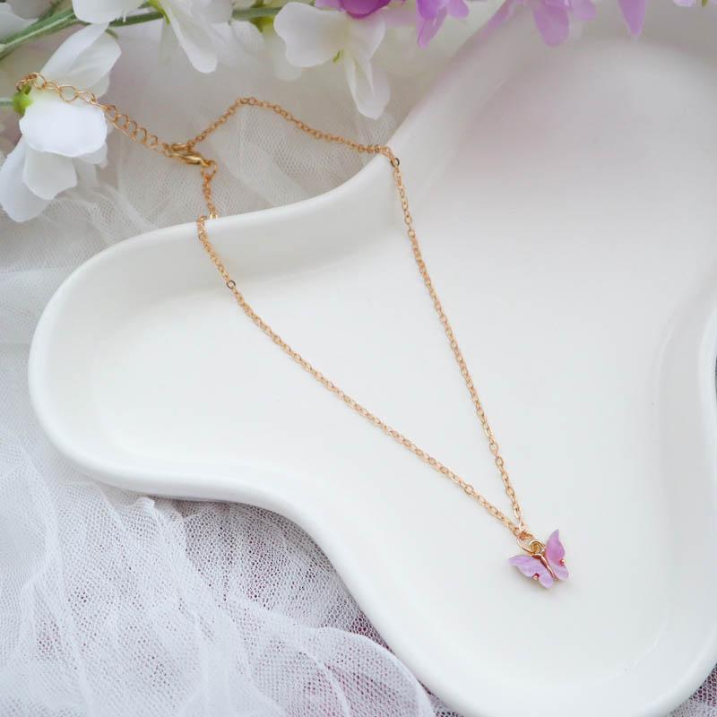 Purple Choker Necklace for Women Fashion Pearl Lace Butterfly Daisy Flower Heart Moon Clavicle Jewelry Accessory Ideal Gift