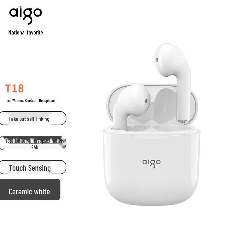 

aigo T18 True Wireless Half-in-Ear Bluetooth Earbuds