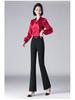 Women's Plus Size Micro-Flare Elastic Waist Trousers: Slimming, Casual Long Pants for Spring and Summer