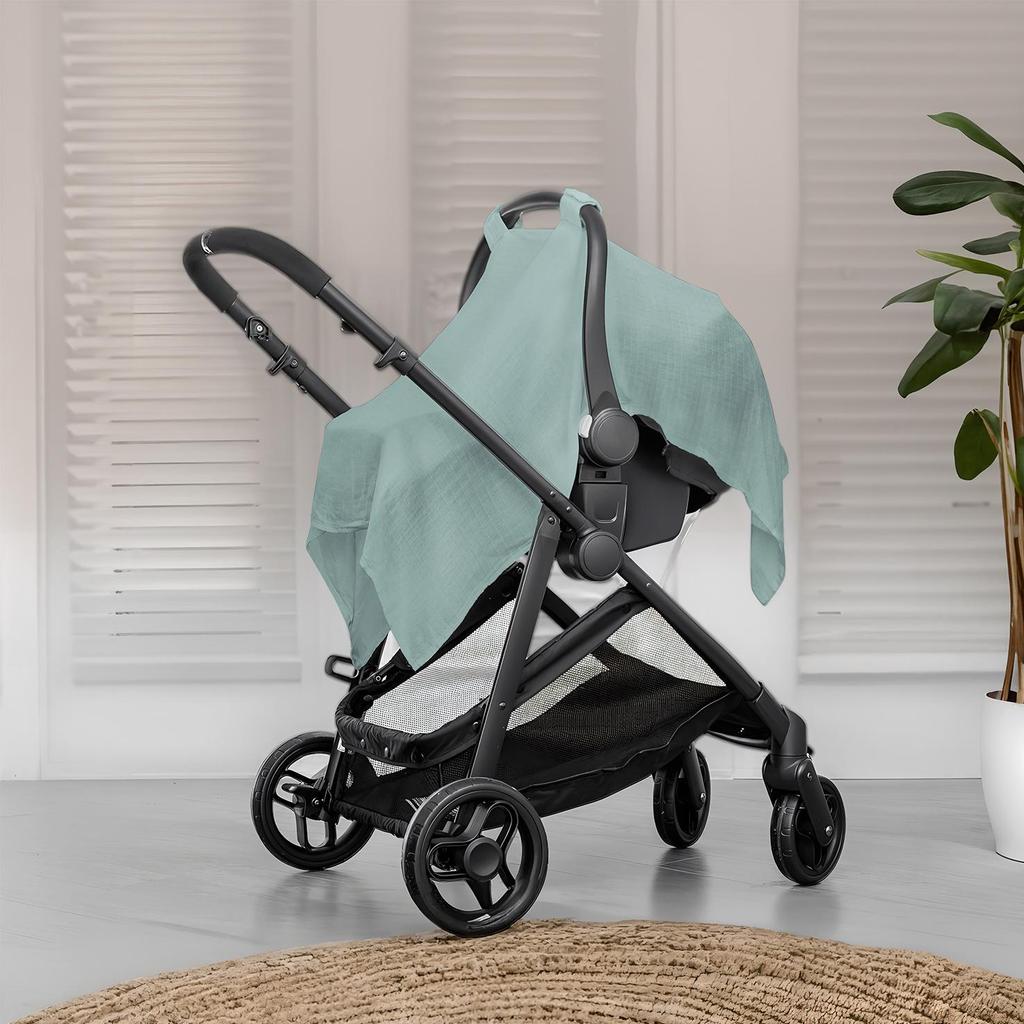 Cotton Yarn Baby Stroller Cover: Lightweight, Breathable Muslin Sunshade