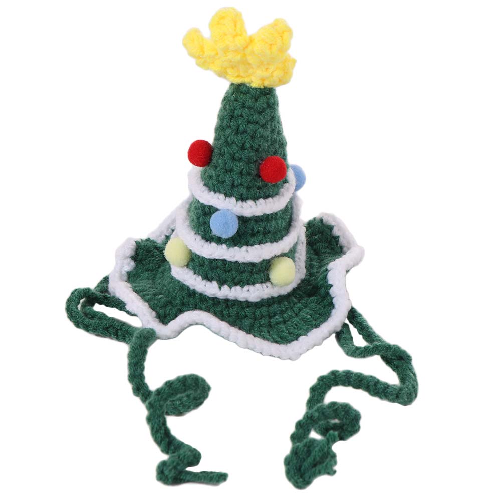 Pet Costume Cute Pet Christmas Hats Soft Comfortable Cat Knitted Hat Handmade Pet Cosplay Hat Pet Photography