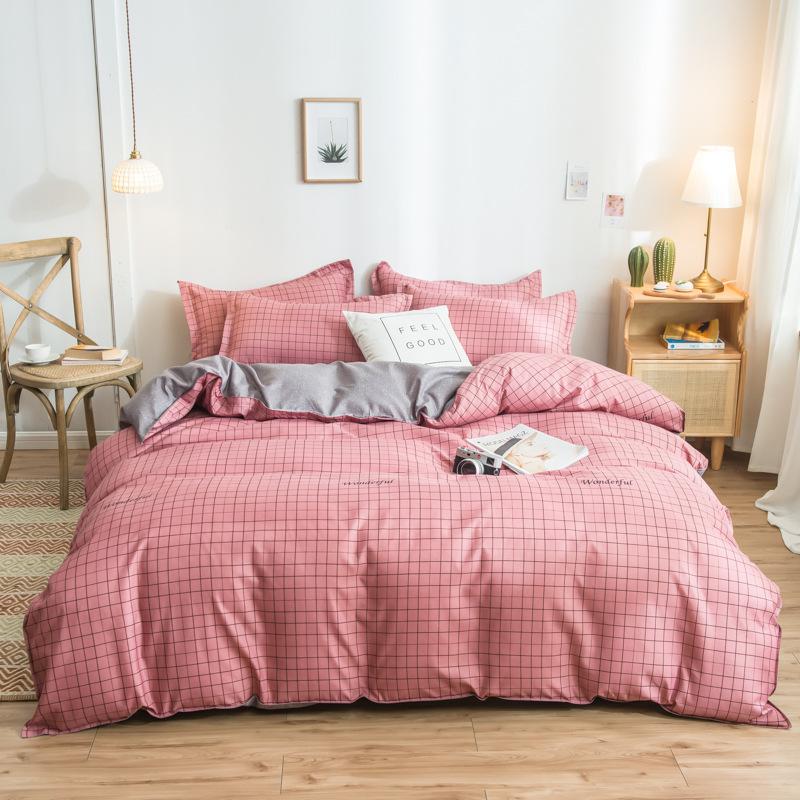 

Комплекти постільної білизни з чотирьох предметів Комплекти бавовняних ковдр Комплекти постільної білизни Студентський гуртожиток Побутові приналежності для дому 1.5x2m рожевий