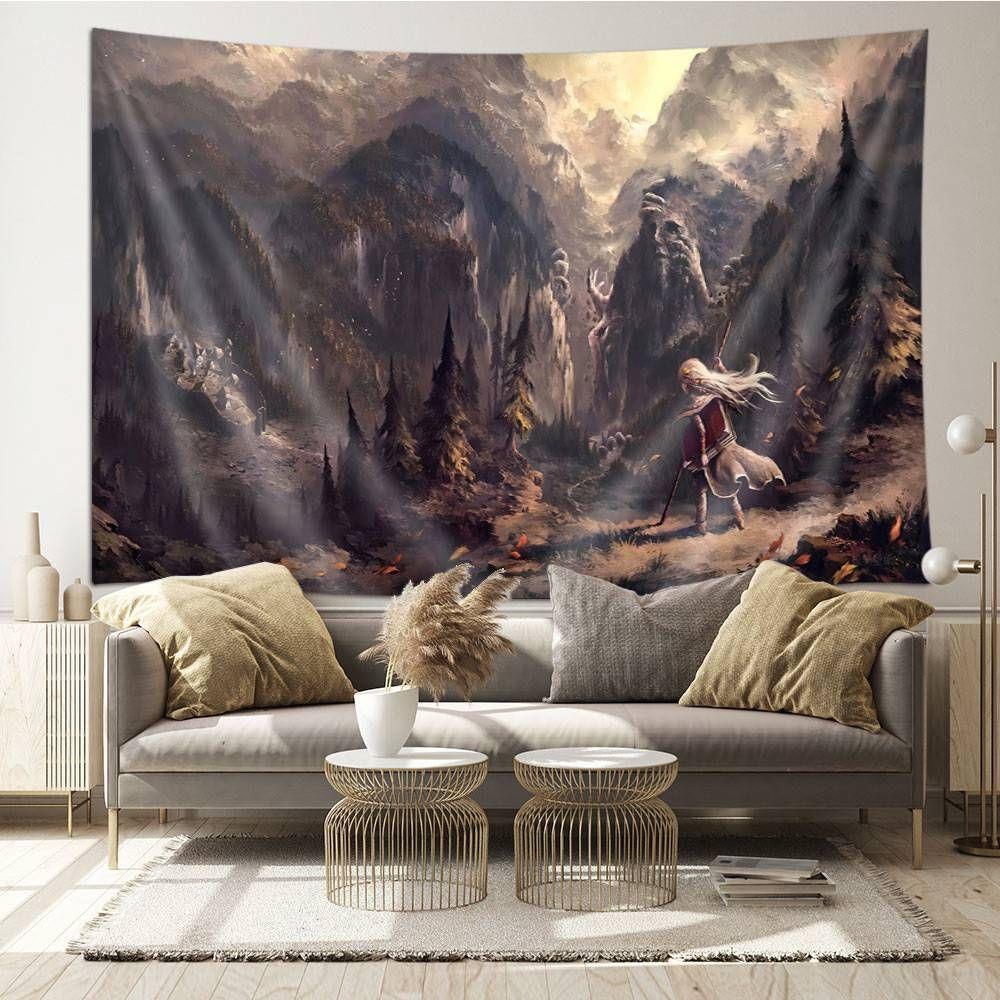 very large gothic style wall hanging tapestry 75x100