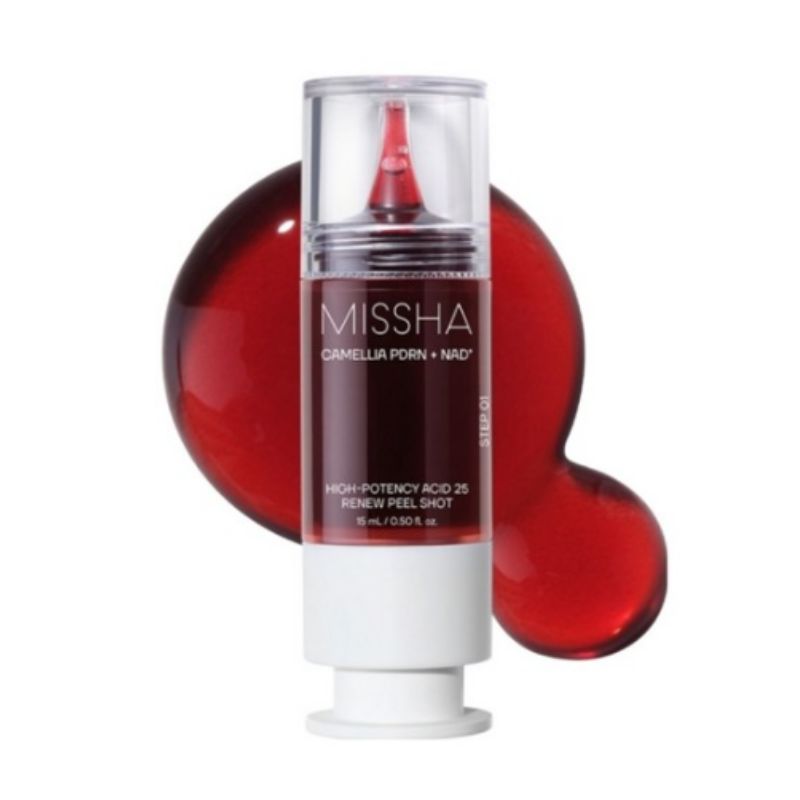 MISSHA PDRN NAD+ Renew Peel Shot 25 Skin Renewal Ampoule Exfoliating Pore Care Korean Skincare 15ml