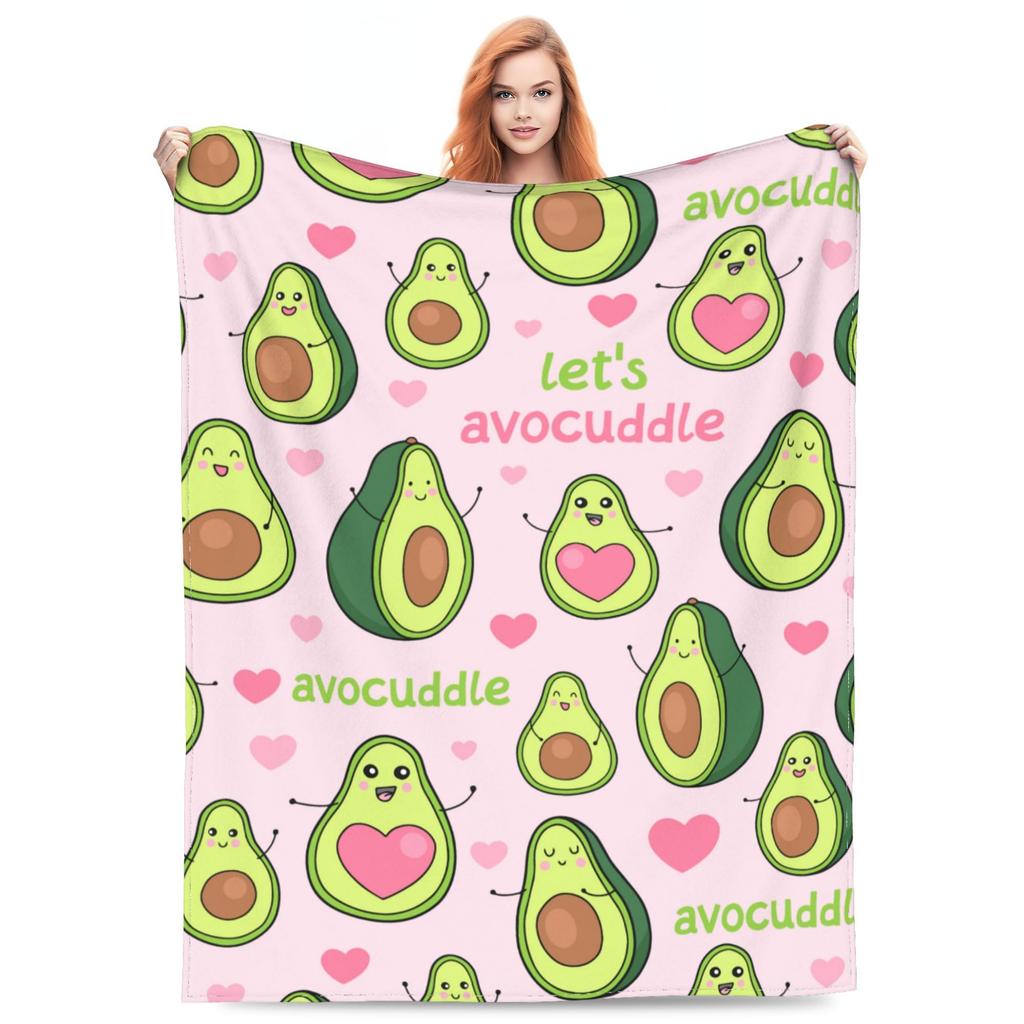 Avocado-Kuscheldecke, Weiche leichte Flanelldecken für Bett, Couch, Sofa, Ganzjahres-Warme Gemütliche Flauschige Plüsch-Mikrofaserdecke