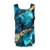 Ärmelloses Tanktop mit plissiertem, quadratischem Ausschnitt und Pflanzendruck für Damen
