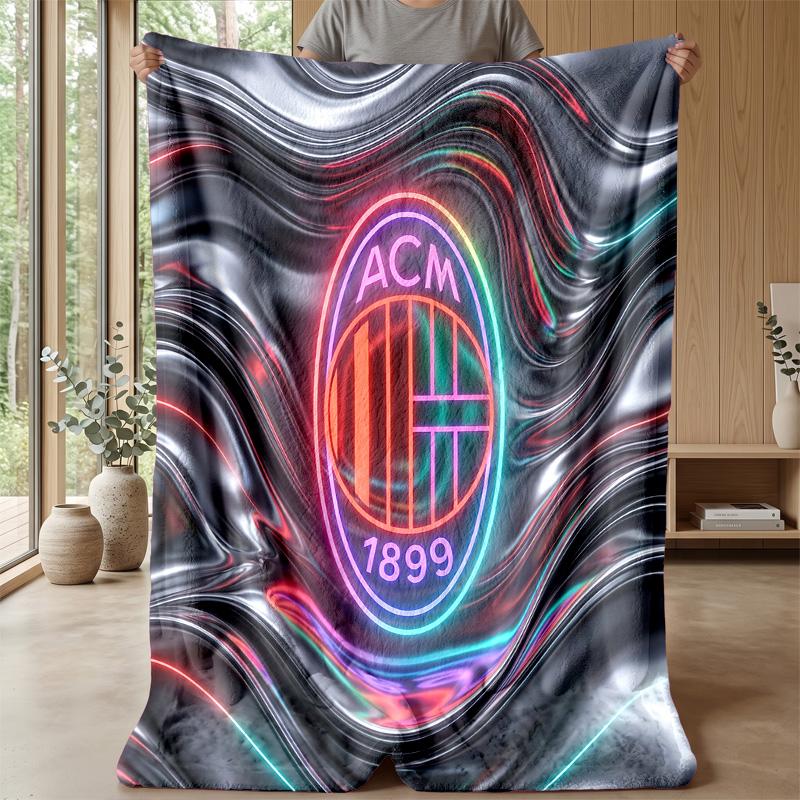 AC Milan Theme blanket Soft Flannel Blanket Plush Throw Blanket Cozy Sofa Bed Blanket for Home Decor