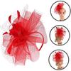 FOMIYES Red Mesh Fascinator Headband and Hair Clip, Cocktail Tea Party Hat for Women, Wedding and Special Occasion Accessories
