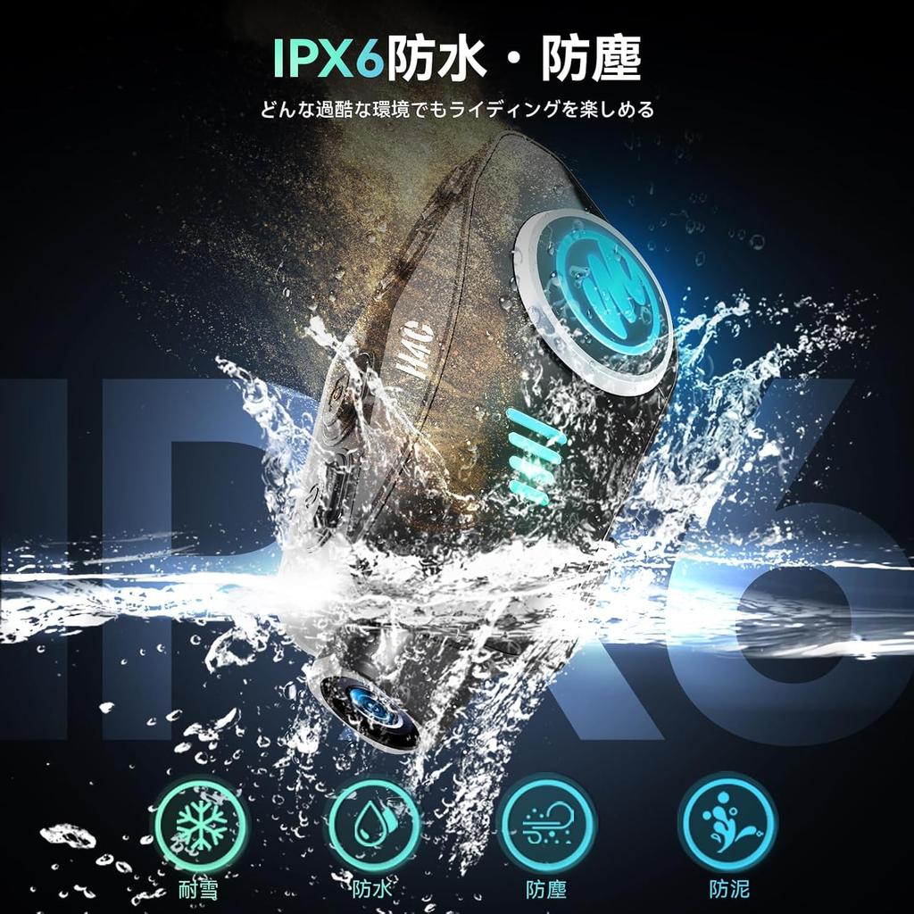 Motorcycle Moman H4C Intercom with 1080P Hours Video Rotating 32GB Memory Card IPX6 WiFi Loop Helmet Headset Headset, Camera, Recording, 6.5