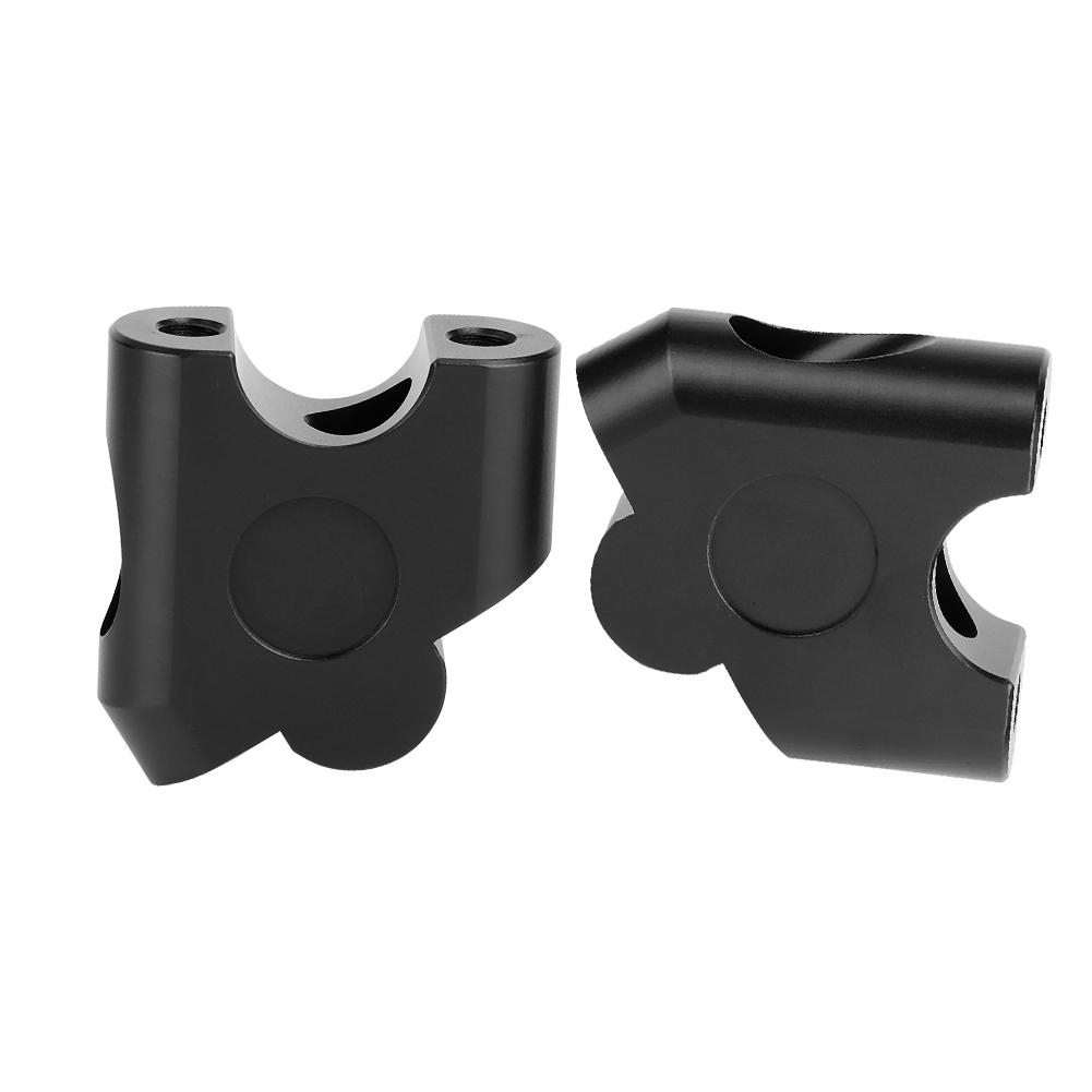 Adattatore per montaggio con spostamento posteriore del morsetto del manubrio del riser del manubrio universale per moto da 22 mm (Nero)