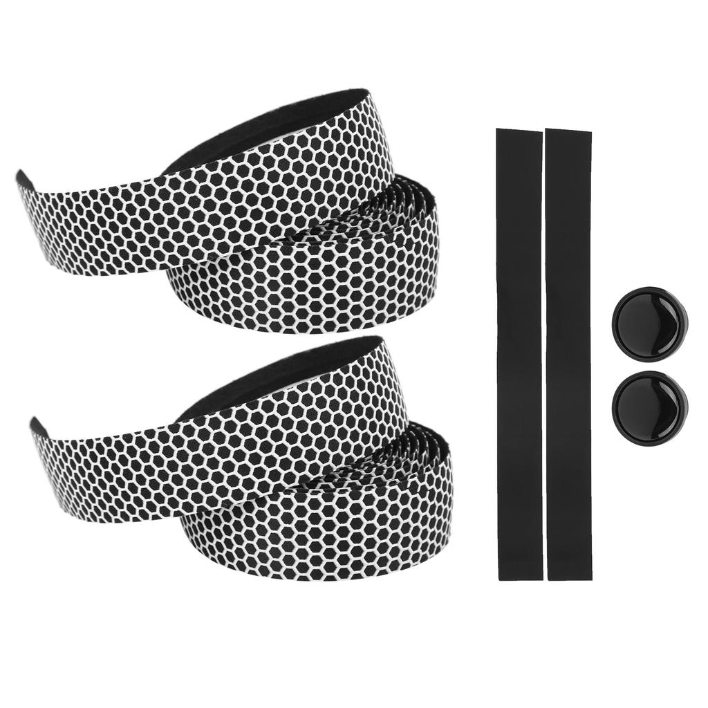 Mountain Bike Handlebar Wrap Bicycle AntiSlip Bar Grip Tape with 2Pcs Bar Plugs(White )