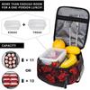 Red Rose Thermal Lunch Bag for Women Girls Reusable Insulated Lunch Box with Adjustable Shoulder Strap for Work Picnic Beach