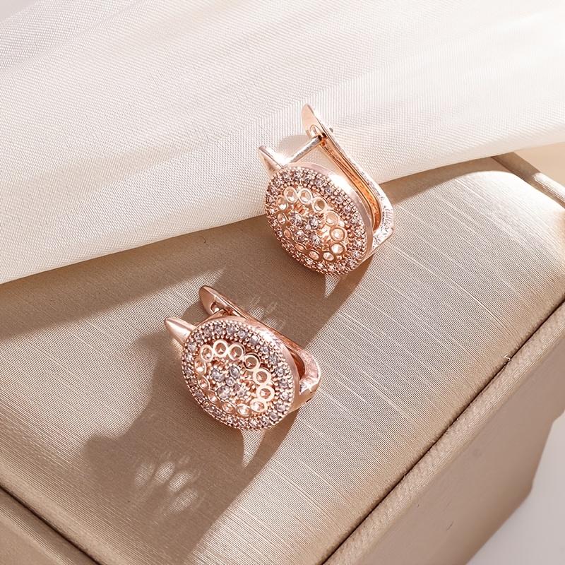 Elegant Vintage Style Drop Earrings with Synthetic Zirconia Hollow Floral Design able Daily Wear Jewelry for All Seasons