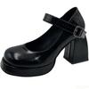 Fashion Coarse heel thick sole height increasing temperament French style single shoes versatile simple comfortable women's shoes