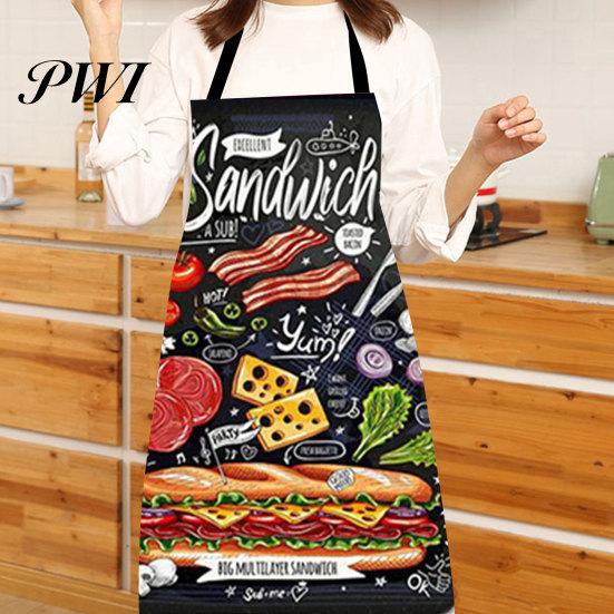 Baking Apron Cooking Sleeveless Comfortable Wearing Clear And Real Image Reusable Unisex Anti-stain Waterproof Polyester Pizza Pattern Kitchen