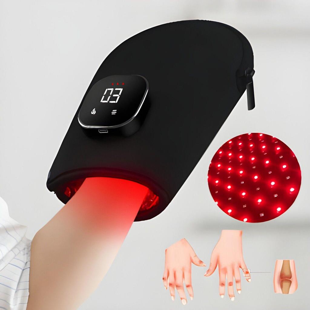 Tragbarer LED Infrarot Rotlichttherapie Handschuh Passform Handgelenk Schmerzlinderung Behandlung