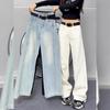 Women's Plus Size Thick Fleece-Lined Wide-Leg Jeans: Winter Style for Curvy, Pear-Shaped, and Petite Bodies