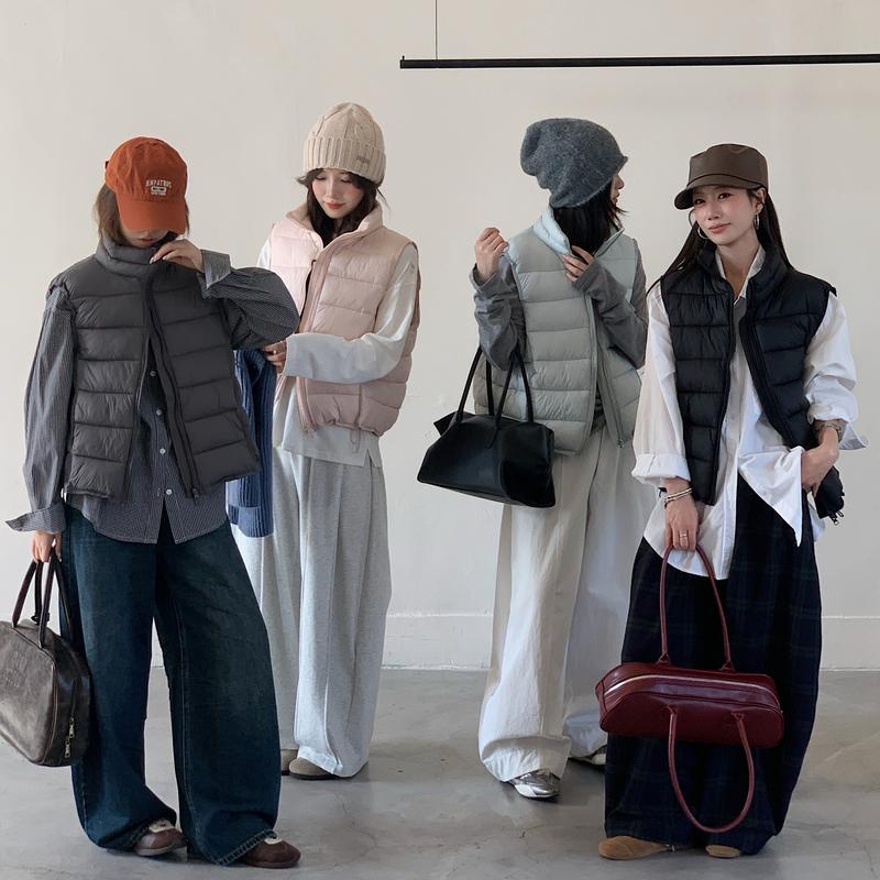 DIMANAF 2026 Autumn Winter Women Parkas Vest Coats Short Jackets Sleeveless Thick Warm New Outerwear Solid