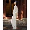 Demana Women's Linen Blend Lapel Shirt & Wide-Leg Pants Set