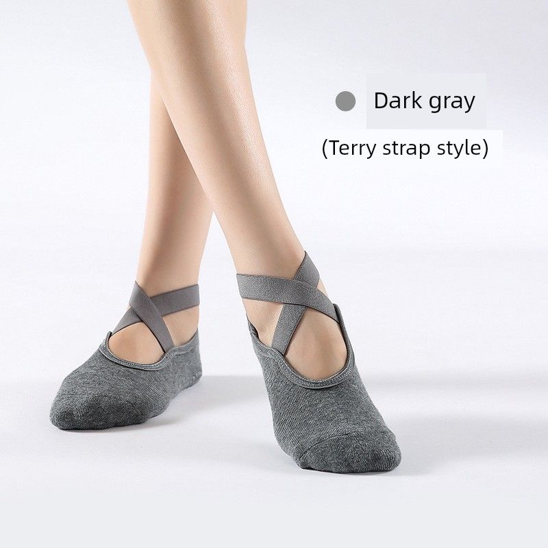 

Pilates Socks Professional Non-Slip Socks Toe Socks Yoga Socks Women s Summer Workout Indoor Sports Women s Socks Cross Socks Dark gray